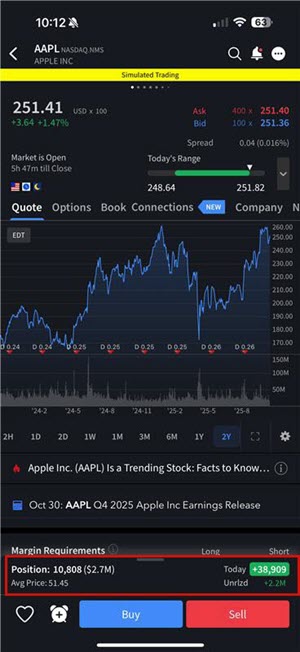 The mini position section on the iPhone